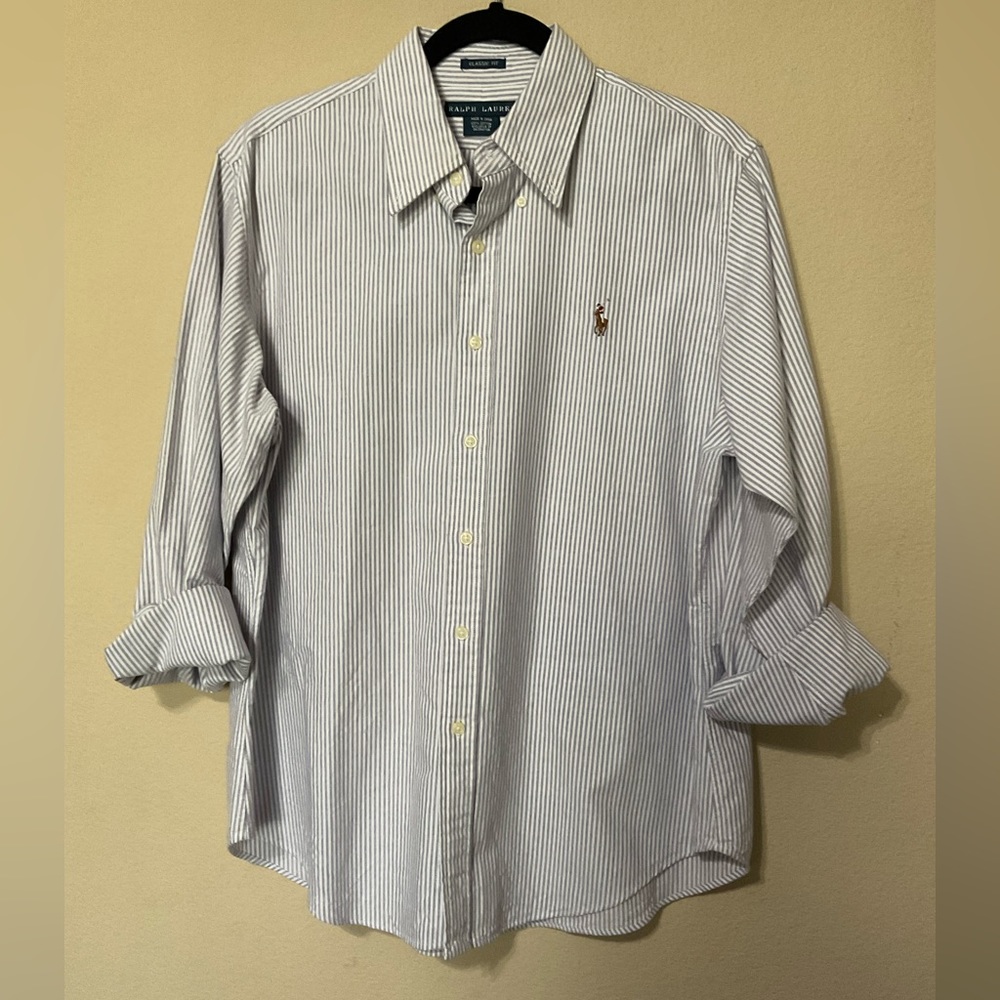 G - Ralph Lauren Purple/White Striped Shirt